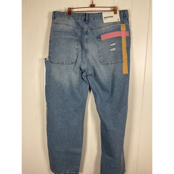 One Teaspoon Free People Smiths Low Waist Wide Leg Denim Jeans NWOT SZ 34 - Picture 12 of 14